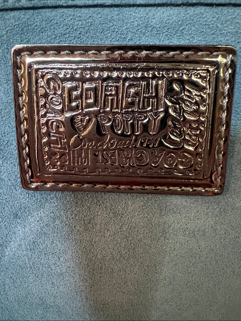 Coach Poppy “Bella” Studded Suede Fringe Wristlet - Picture 7 of 14
